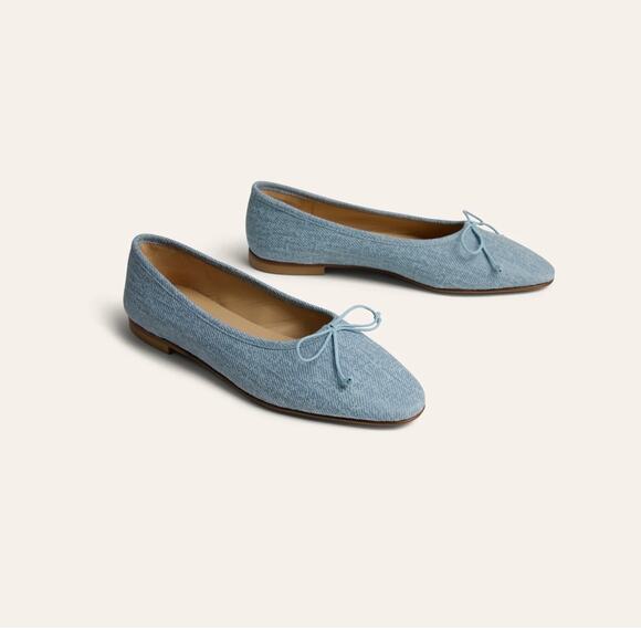 A. Soliani Shoes - A.SOLIANI Como - Jeans Almond Toe Ballerina Flats